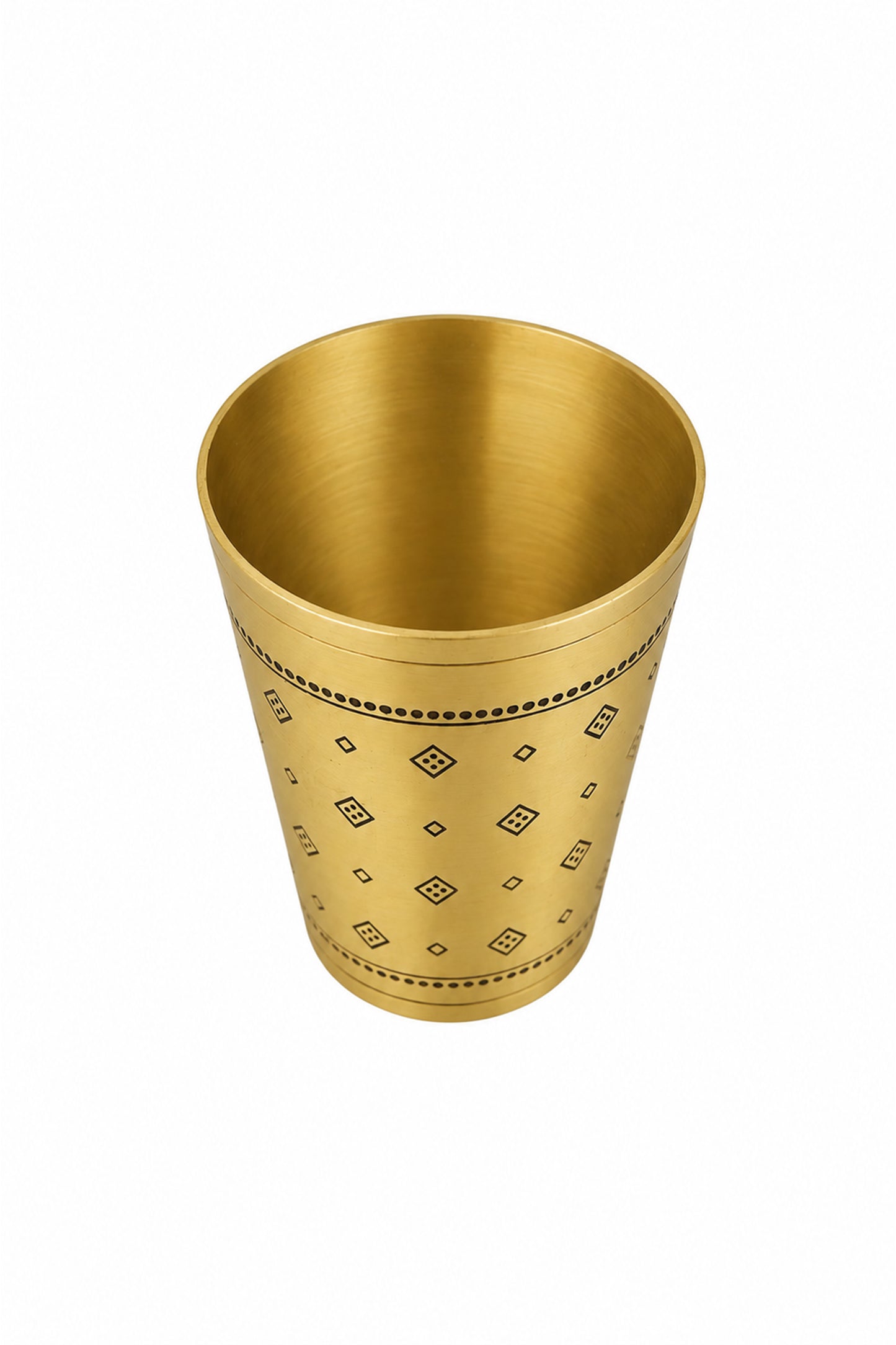 Rajkot Kansa Glass with Gift box - Set of 2 (Gold)