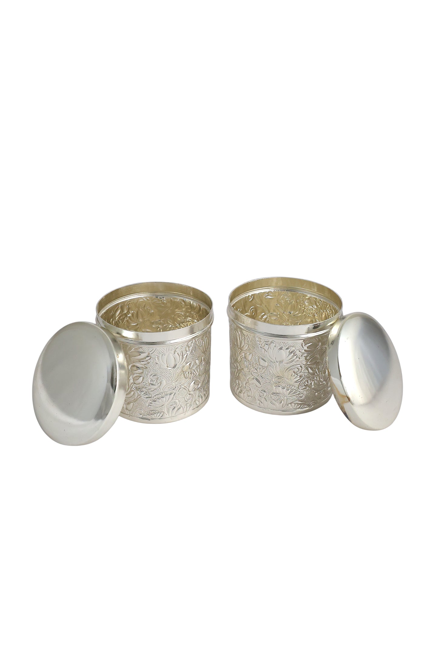 Silver Plated Brass Jar Set of 2 in a Gift Box
