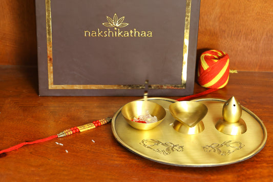 Nandi Brass Incense Gift Set with Gift Box (Gold & Antique)
