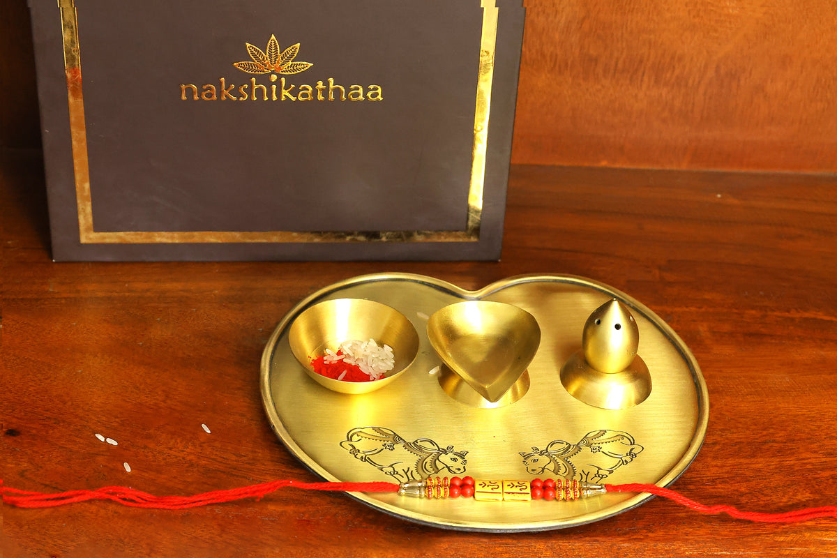 Nandi Brass Incense Gift Set with Gift Box (Gold & Antique)