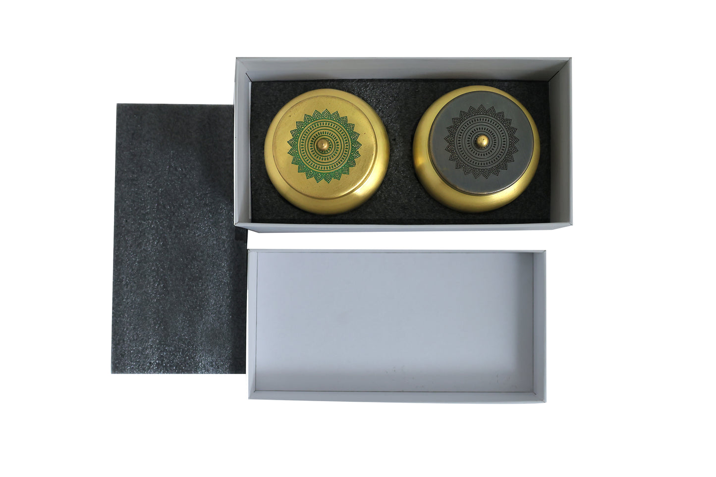 Dohar Antique finish Brass Jar Gift Hamper - Set of 2 (Gold & Antique)