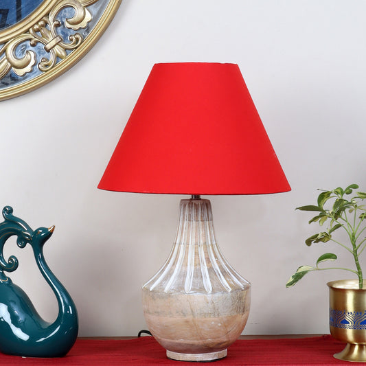 Ektara Table Lamp with Red Shade