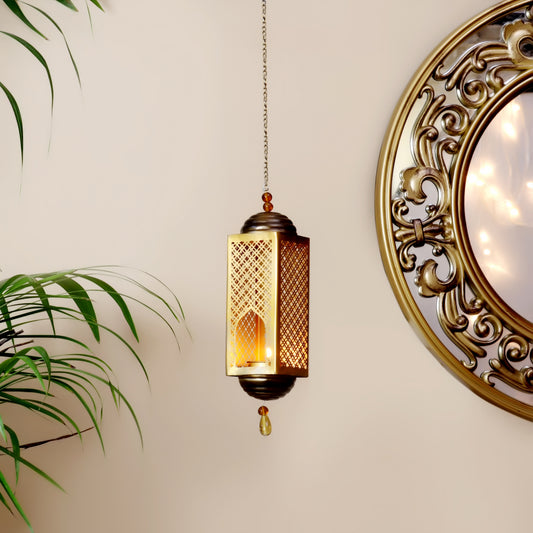 Tista Hanging Tea Light Holder (Gold & Antique)