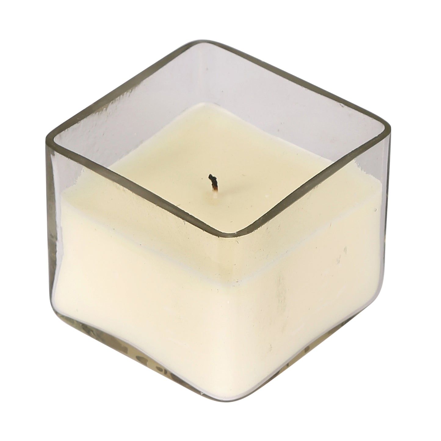 Square Glass Wax Votive (Ivory White)