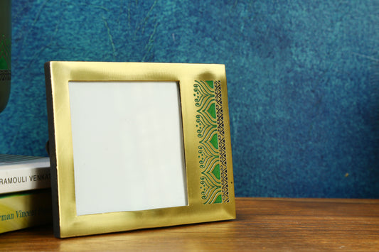 Utsav Brass Photo Frame (Green)